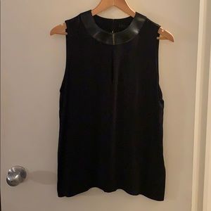 Ralph Lauren Black Label Silk & Leather Top Sz 10
